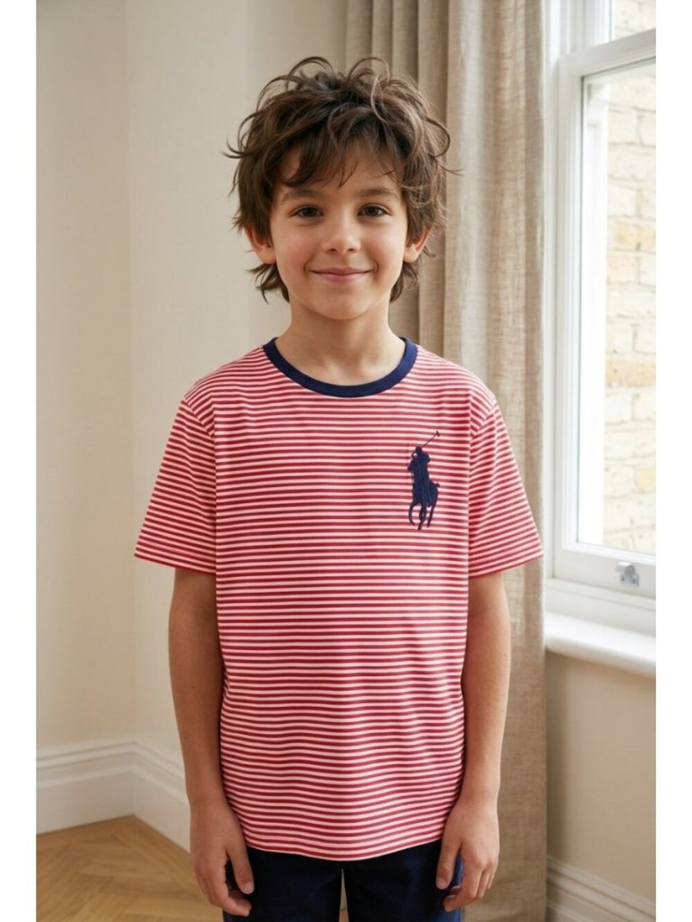 Polo Ralph Lauren Kids Red & White Striped Logo T-Shirt